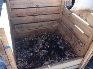 A compost supports the sustainable practices used in the garden. Photo by author